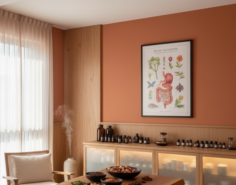 Ayurvedic treatment room