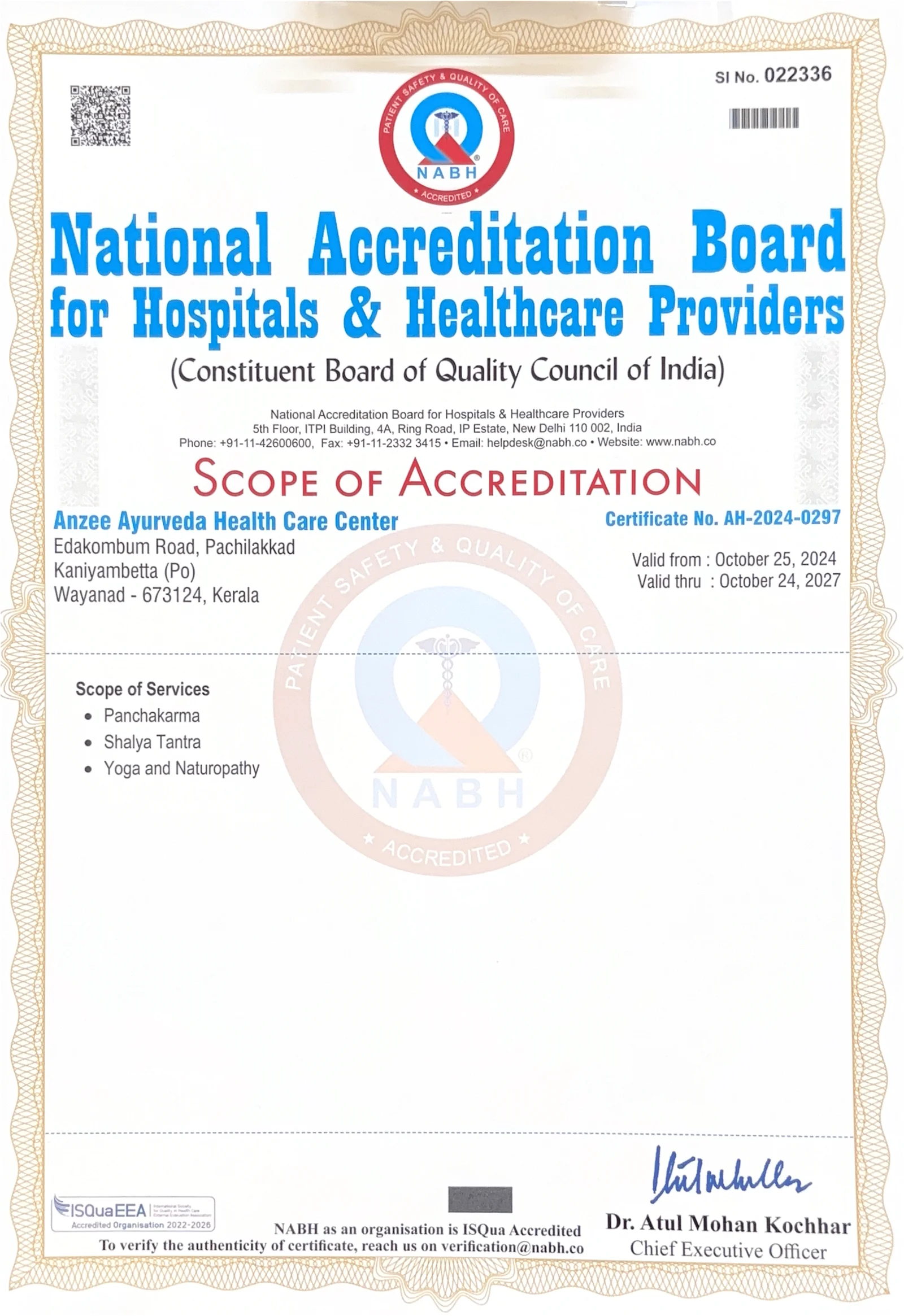 National Accreditation Board certification