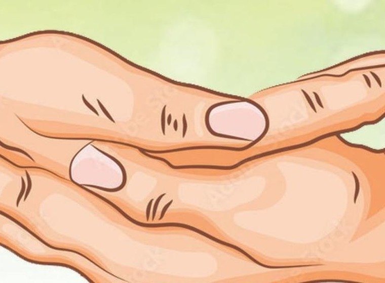 Bhairava Mudra hand gesture with hands resting one on the other