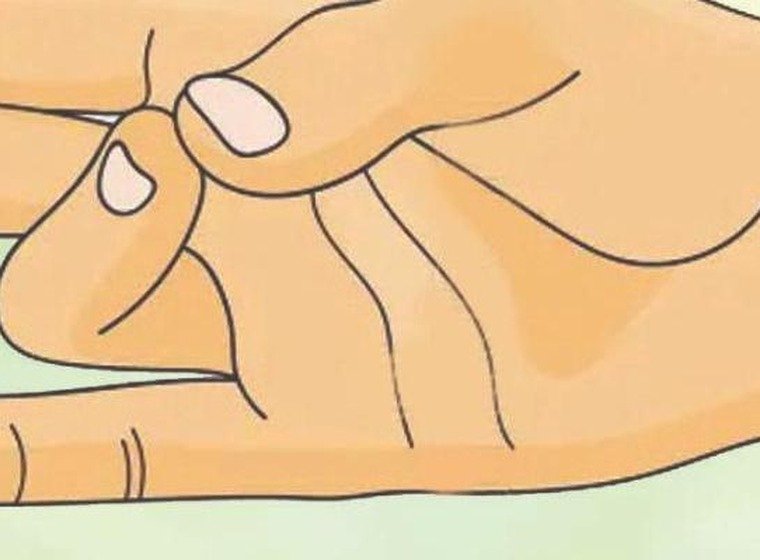 Prithvi Mudra hand gesture with ring finger and thumb touching