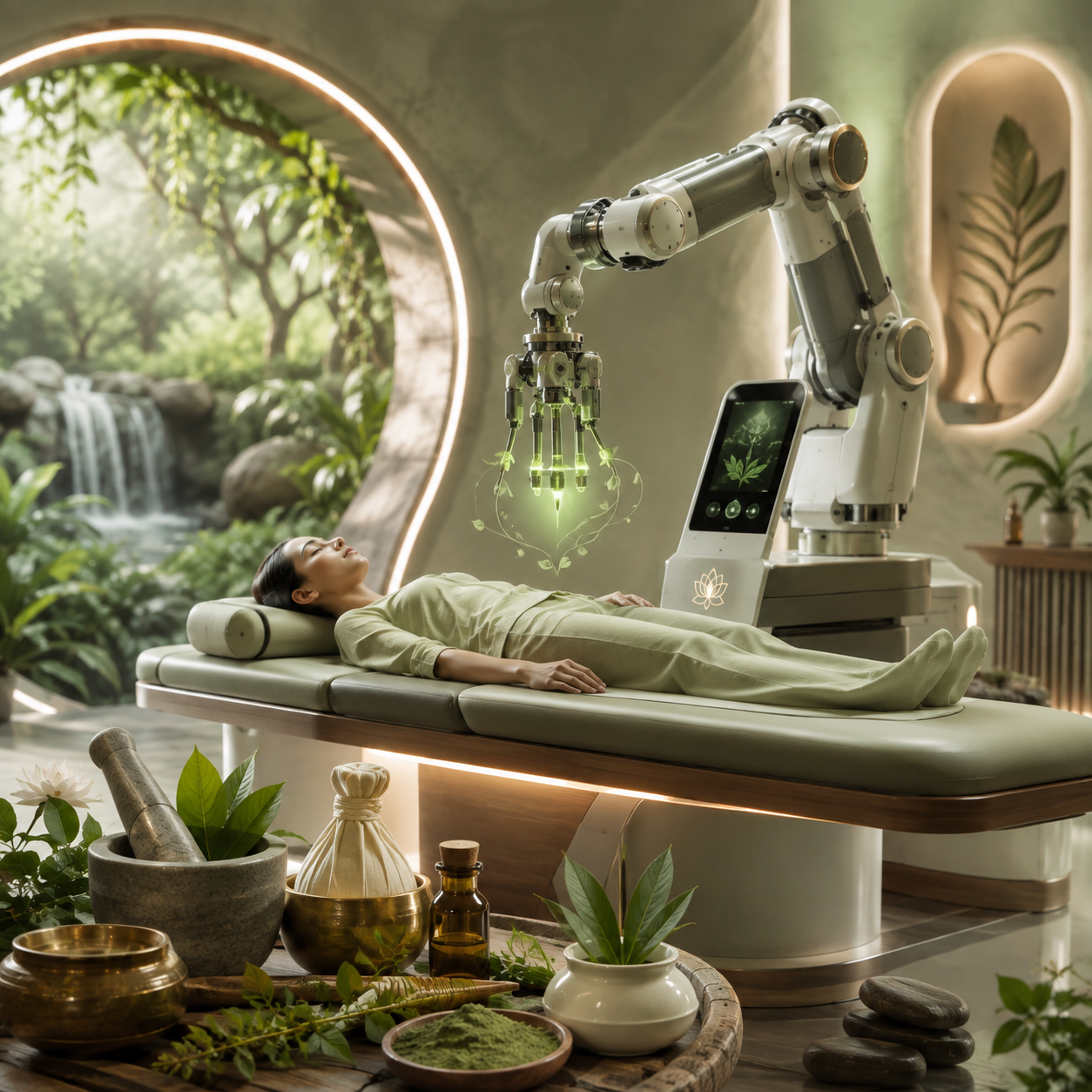 Robotic rehabilitation session at Anzee Ayurveda